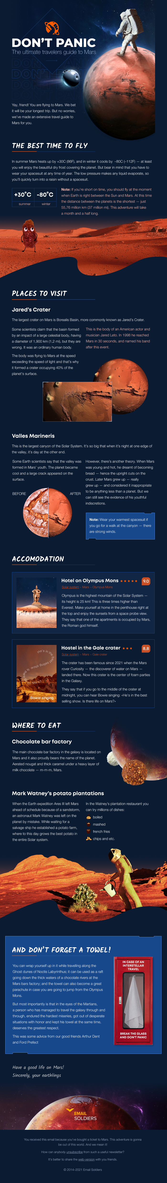 Newsletter: Travel Guide to Mars