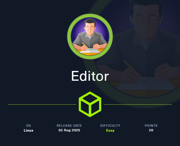 Editor ✍️ | Hack The Box Walkthrough