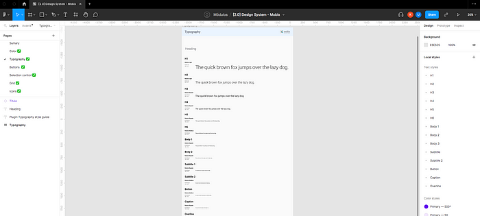 a figma print screen with the summary of a project