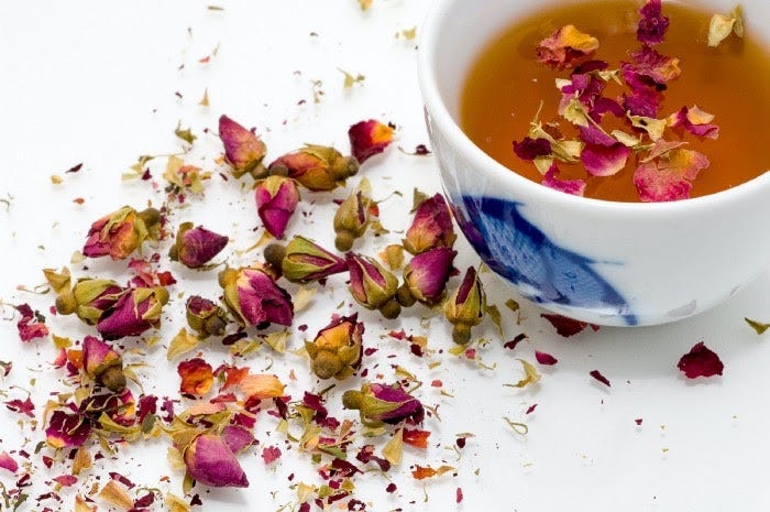 rose petal tea