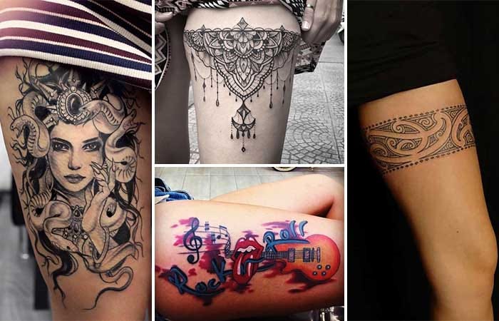 women thigh tattoo designs