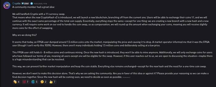 Algorithm update to nullify mining rewards?