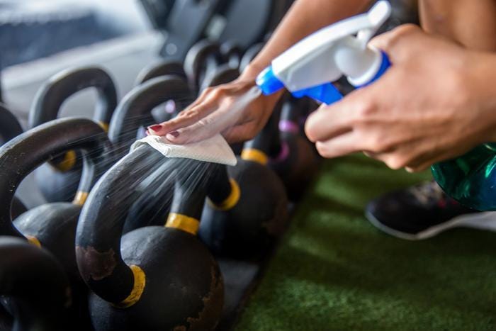 cleaning and sanitizing gyms