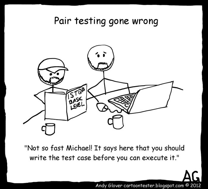 Not so fast Michael! It says you should write the test case before you can execute it.”