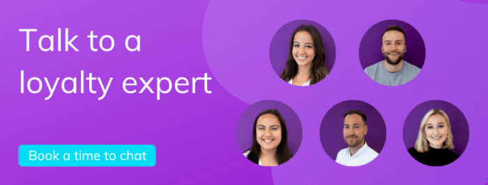 Book a demo picture with five LoyaltyLion loyalty experts’ headshots