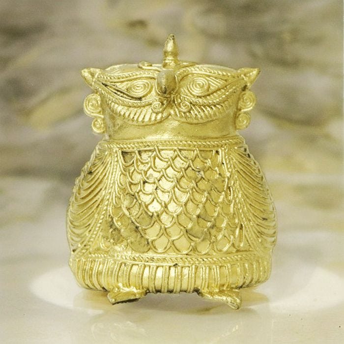 Handmade Dhokra Owl “Bliss At Your Watch”