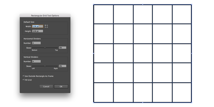 Illustrator Rectangular Grid Tool