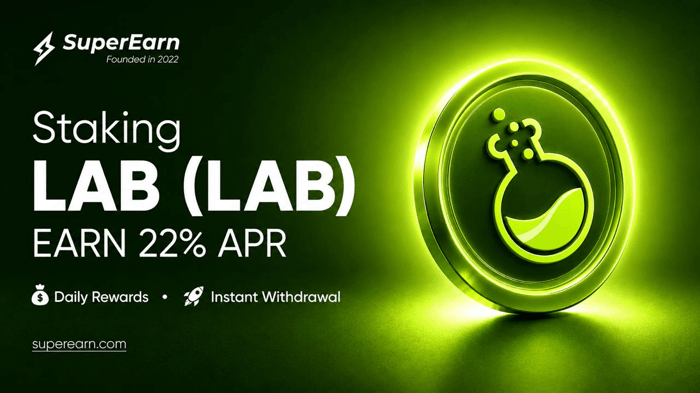 Стейкинг токенов LAB (LAB) с доходностью 22% APR в SuperEarn