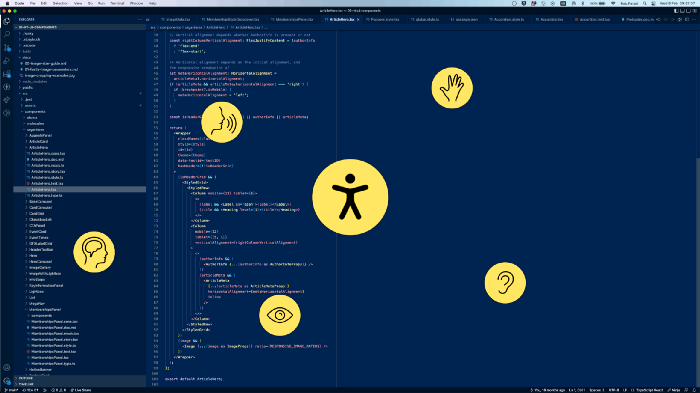 Screenshot of VSCode showing some TSX frontend code