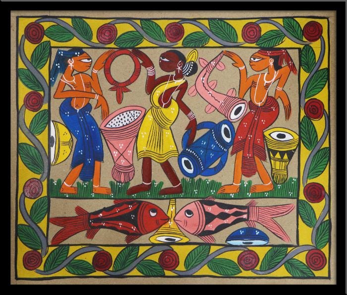 Pattachitra Tribal Dance Painting