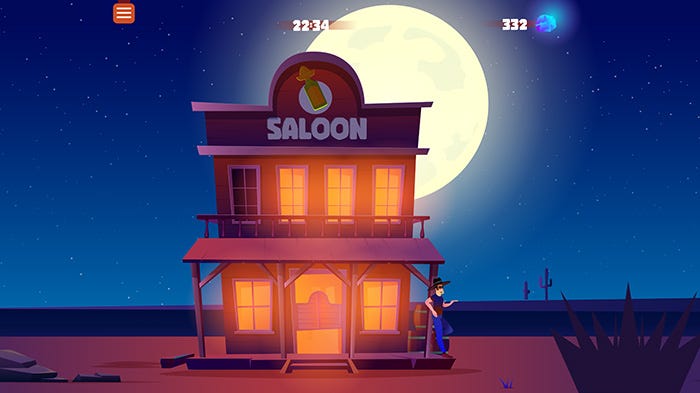 Night Saloon — Ingame material in realtime