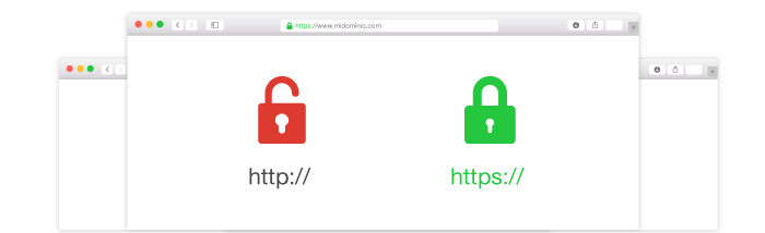 Ilustración de certificado http y https