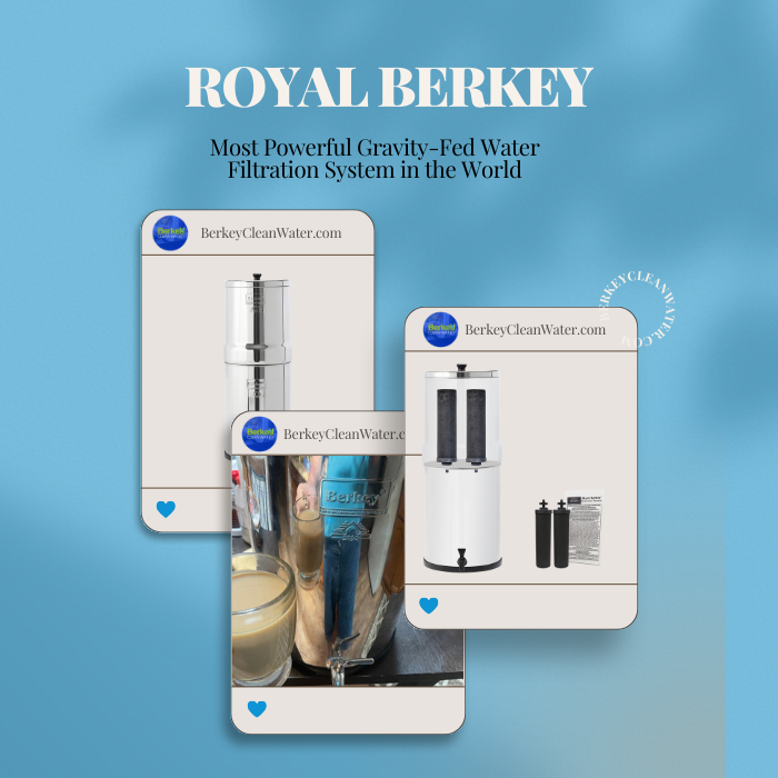 royal berkey water filter, royal berkey, royal berkey gravity fed water filter, gravity fed water filter, berkey clean water