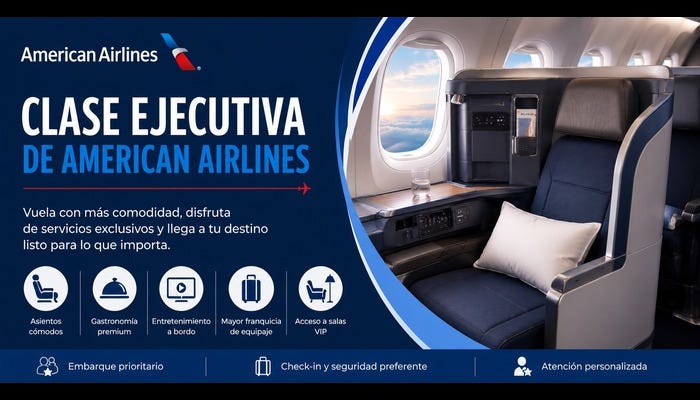 Clase ejecutiva de American Airlines: Beneficios asientos y servicios Clase ejecutiva de American Airlines: Beneficios asientos y servicios