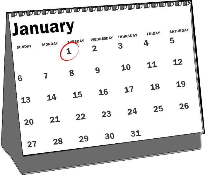 Picture of a calendar with a marked start date symbolizing the beginning of a new habit.