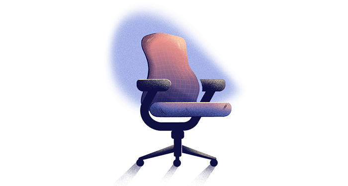 Spot illustration of a modern office chair.
