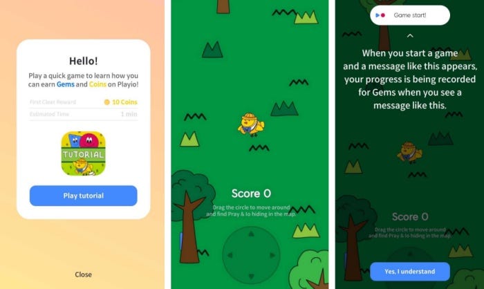playio tutorial mobile game reward