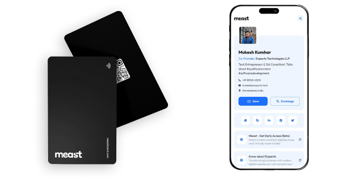 sneak peak of Meast card and digital business profile
