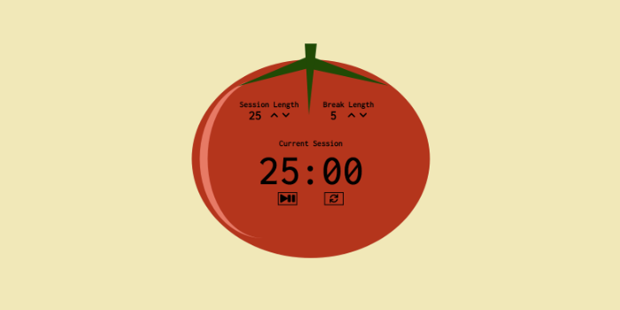 logo of author’s pomodoro app consisting of a red tomato with a timer superimposed
