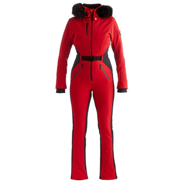 Nils Women’s Grindelwald Ski Suit — Red and Black chic and trendy snow suit.