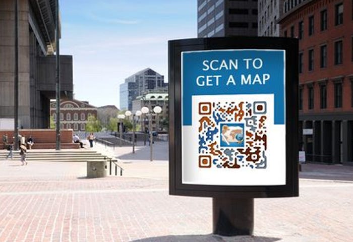 A maps QR code on billboard