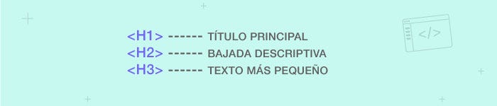 Etiquetas de encabezado h1, h2, h3.