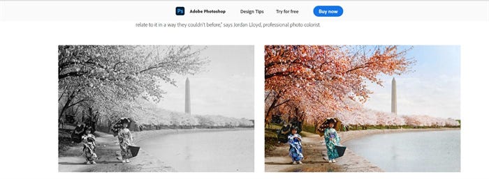 colorize black and white photos with Adobe