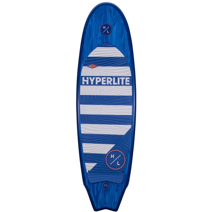 Hyperlite wakesurf board blue and white at Sun and Ski Sports.