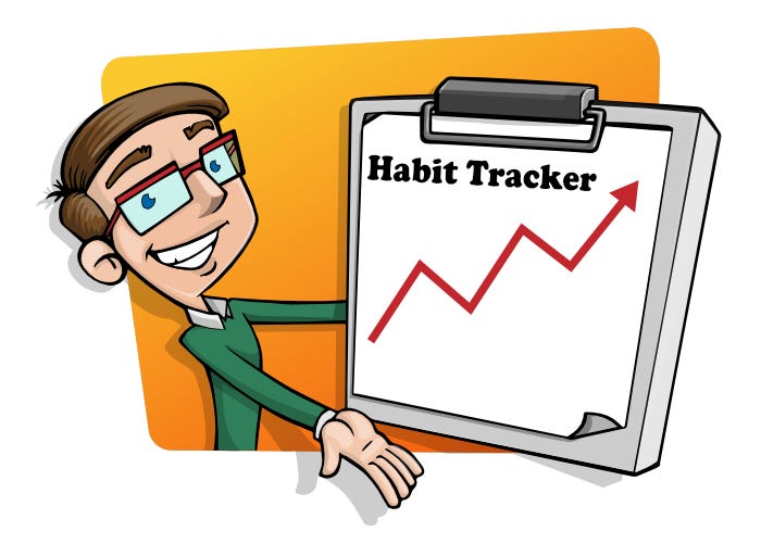 Image of a person marking a progress chart, illustrating the tracking and maintenance of daily habits.