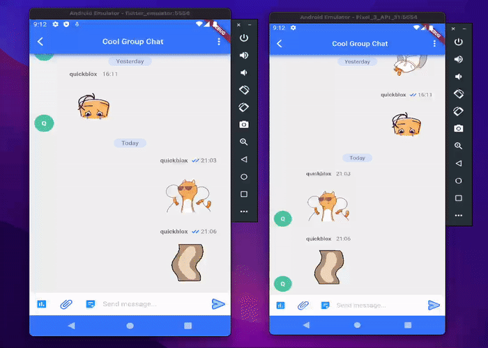 Demo of stickers feature