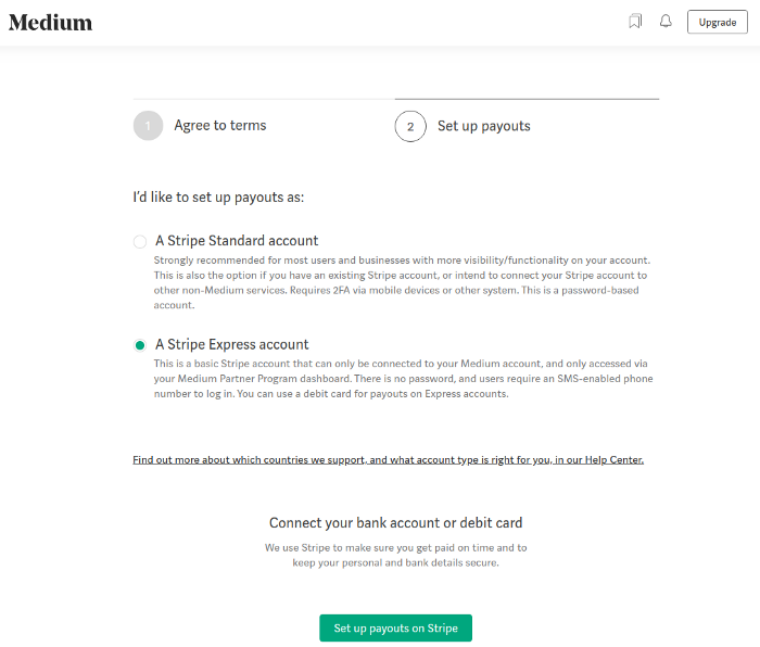 An image of medium partner program setup