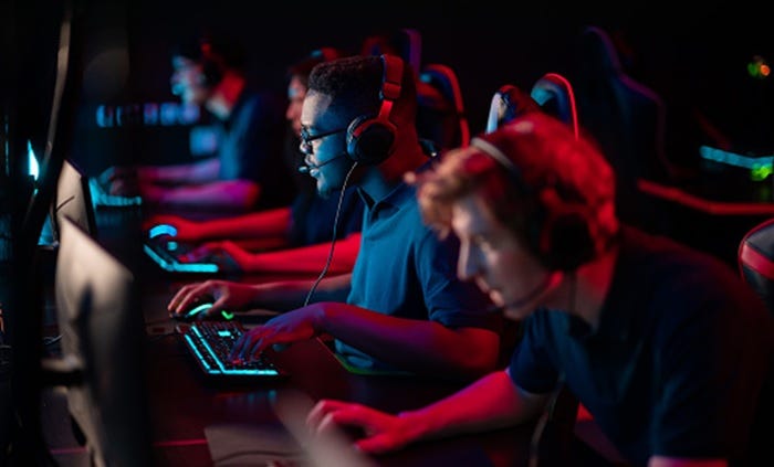 Players participating in E-sports tounament