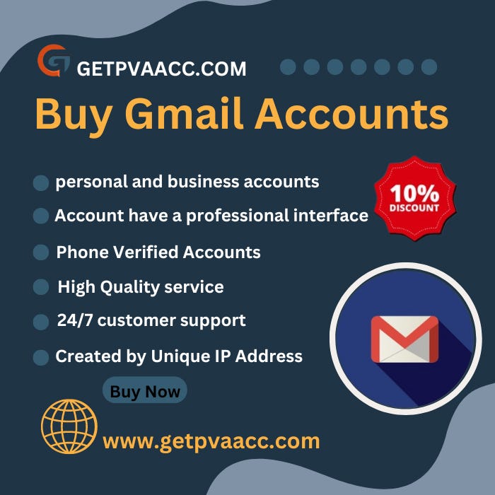 Top 5 Website To Buy Gmail Accounts-100% Genuine, & Unique, Stable and Customized
 
Buy Gmail Accounts-100% Genuine https://getpvaacc.com/product/