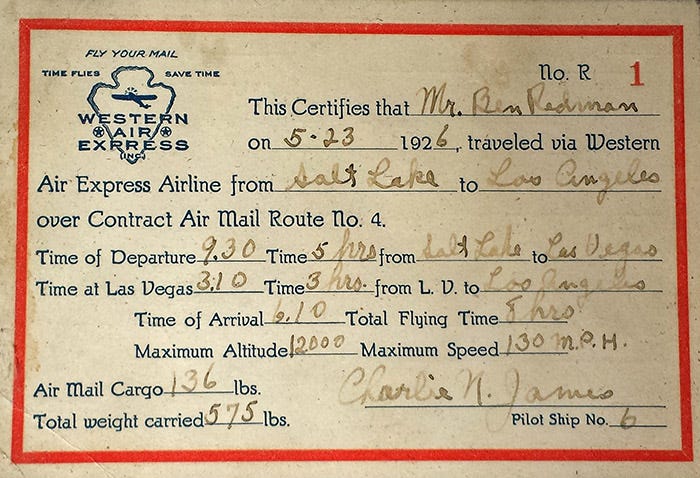 The First U.S. Commercial Airline Passenger The First U.S. Commercial Airline Passenger