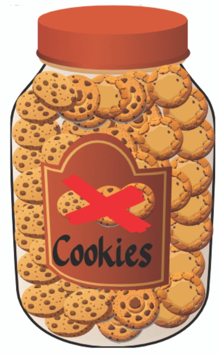 Image of a locked cookie jar, symbolizing creating barriers to bad habits.