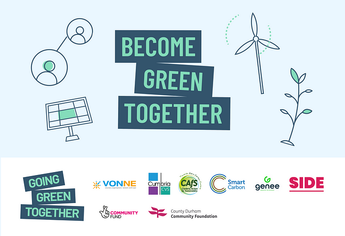 Image reads: Become Green Together. Accompanied by logos of partners.