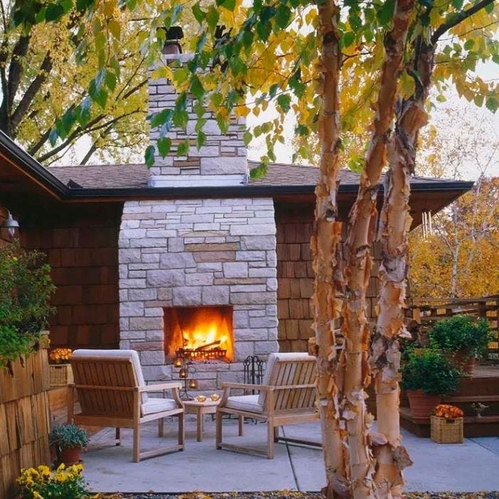 Backyard Fireplace Voo House