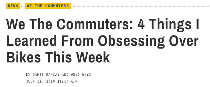 We The Commuters: 4 Things I Learned From Obsessing Over Bikes This Week
