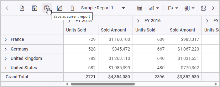 Saving a copy of the current report with a different name