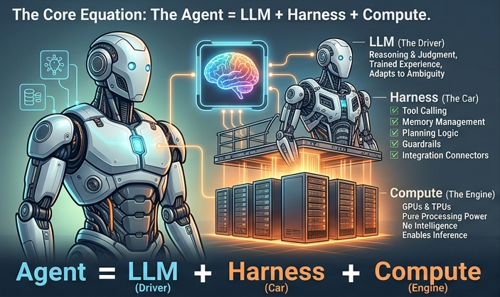 LLM Is the Driver, Harness Is the Car: Agentic AI Explained Clearly