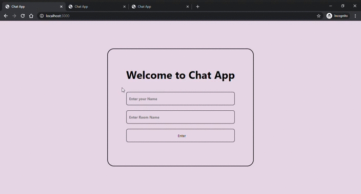 animation of the finished chat app that shows a user logging, finding a user currently online, and sending them a message