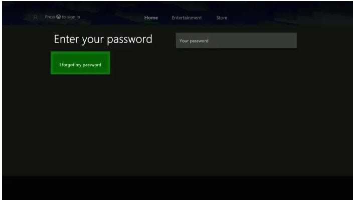 Xbox Live Password Reset