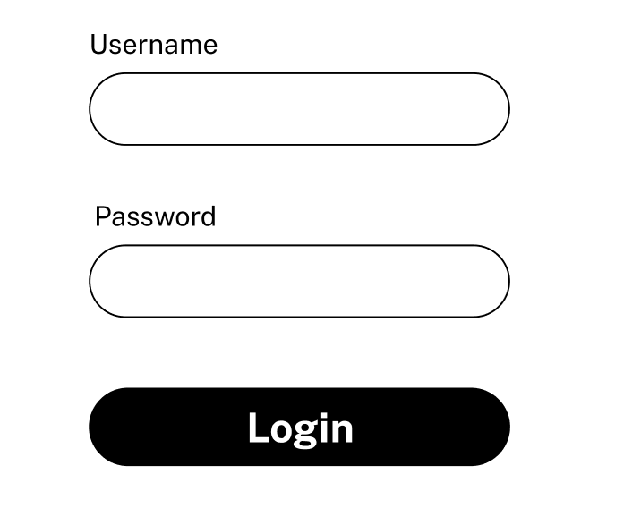 A login screen featuring username and password