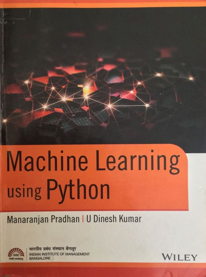 Machine Learning using Python — Book Cover