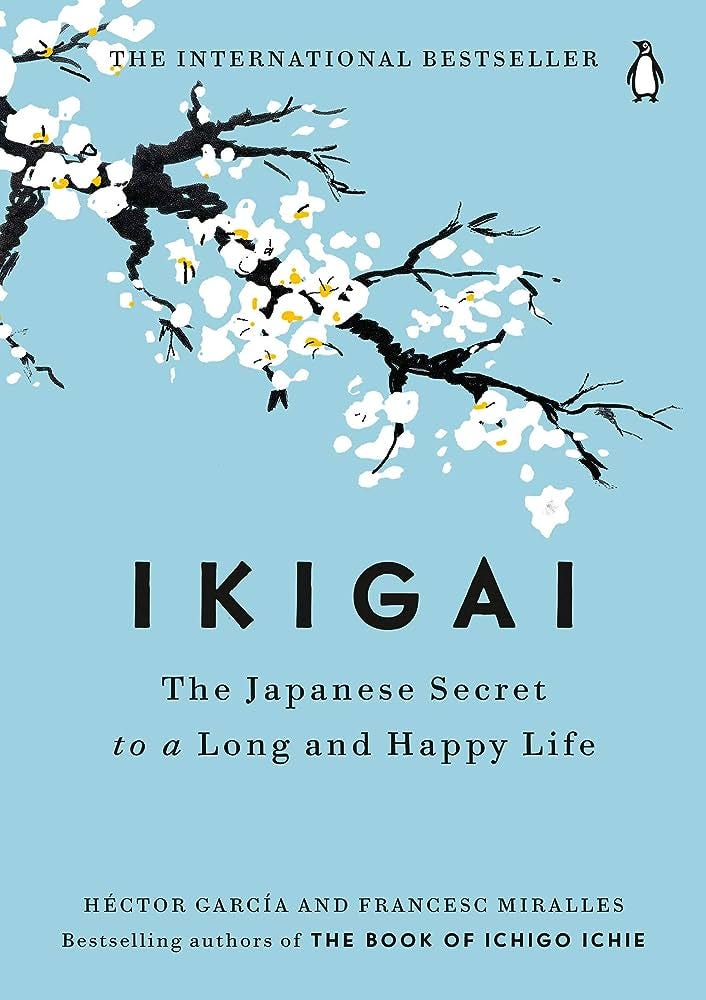 The book cover for the book Ikigai