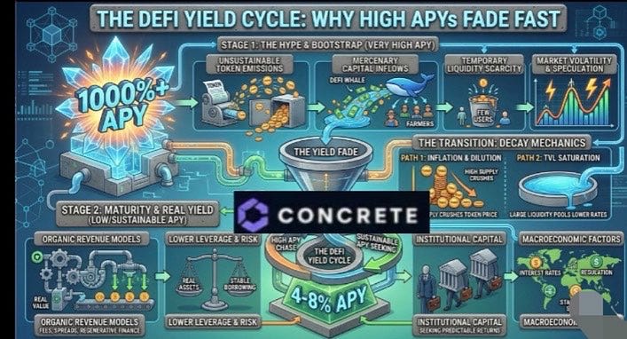 ▶️ The DeFi Yield Cycle: Why High APYs Fade Fast 
