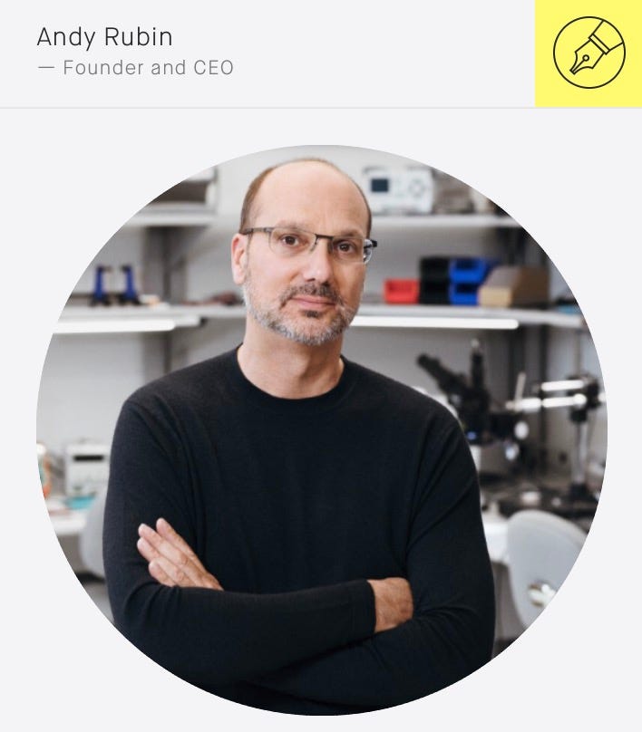 A photo of Andy Rubin in ancircle