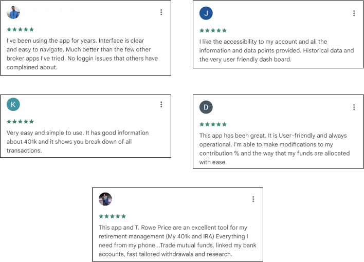 Samples of reviews from users on the Apple App Store