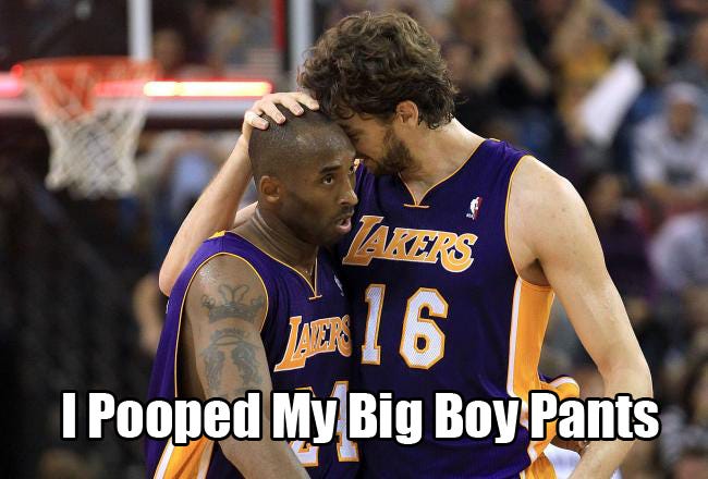 Lakers Pooped Big Boy Pants