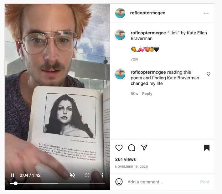 Instagram poetry reading